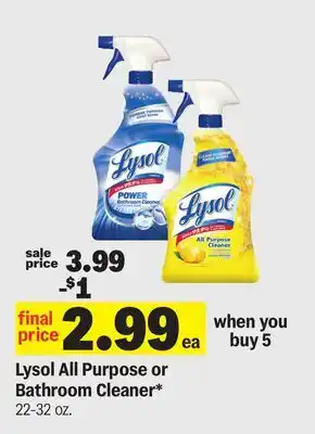 Meijer Lysol All Purpose or Bathroom Cleaner offer
