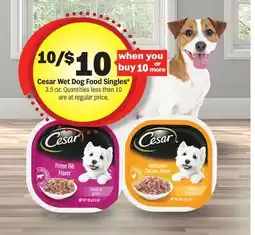 Meijer Cesar Wet Dog Food Singles offer