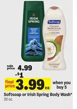 Meijer Softsoap or Irish Spring Body Wash offer