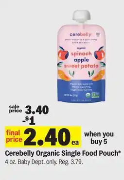 Meijer Cerebelly Organic Single Food Pouch offer