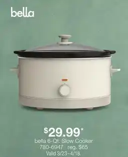 JC Penney bella 6-Qt. Slow Cooker offer