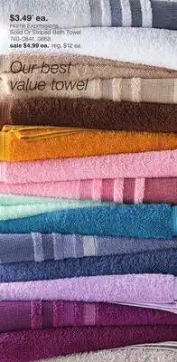 JC Penney Home Expressions Solid Or Striped Bath Towel offer