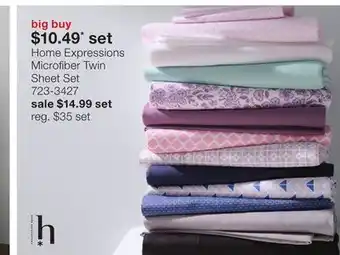 JC Penney Home Expressions Microfiber Twin Sheet Set offer