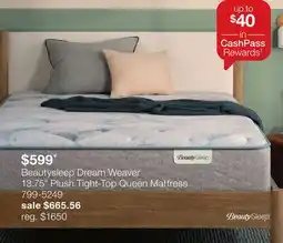 JC Penney Beautysleep Dream Weaver 13.75 Plush Tight-Top Queen Mattress offer