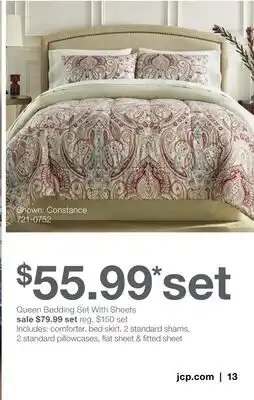 JC Penney Queen Bedding Set With Sheets offer