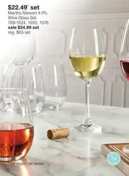 JC Penney Martha Stewart 4-Pc. Wine Glass Set offer