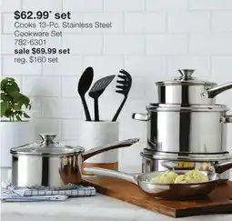 JC Penney Cooks 13-Pc. Stainless Steel Cookware Set offer
