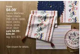 JC Penney Jenny Martinez Table Linens offer