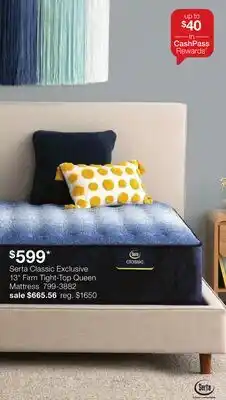 JC Penney Serta Classic Exclusive 13 Firm Tight-Top Queen Mattress offer