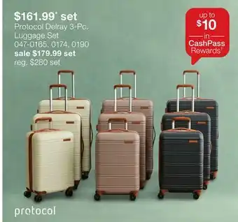 JC Penney Protocol Delray 3-Pc. Luggage Set offer