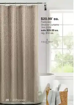 JC Penney Fieldcrest Shower Curtains offer