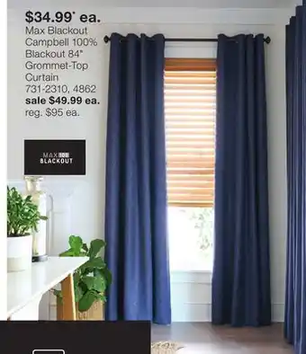 JC Penney Max Blackout Campbell 100% Blackout 84 Grommet-Top Curtain offer