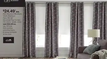 JC Penney Max Blackout Mystique 100% Blackout Faux Silk 84 Grommet-Top Curtain offer