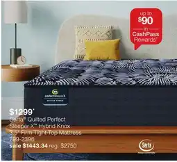 JC Penney Serta Quilted Perfect Sleeper X Hybrid Knox 3.5 Firm Tight-Top Mattress offer