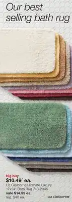 JC Penney Liz Claiborne Ultimate Luxury 17x24 Bath Rug offer