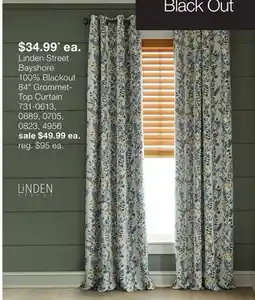 JC Penney Linden Street Bayshore 100% Blackout 84 Grommet-Top Curtain offer