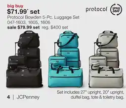JC Penney Protocol Bowden 5-Pc. Luggage Set offer