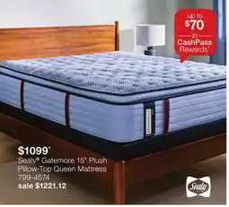 JC Penney Sealy Gatemore 15 Plush Pillow-Top Queen Mattress offer