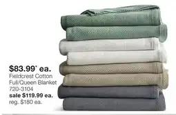 JC Penney Fieldcrest Cotton Full/Queen Blanket offer