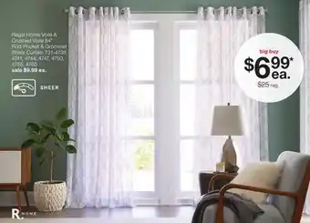 JC Penney Regal Home Voile & Crushed Voile 84 Rod-Pocket & Grommet Sheer Curtain offer