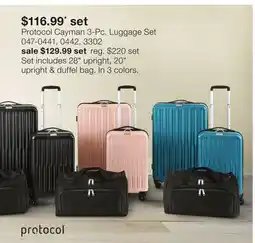 JC Penney Protocol Cayman 3-Pc. Luggage Set offer