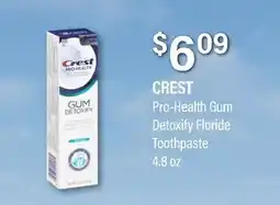 Commissary CREST Pro-Health Gum Detoxify Fluoride Toothpaste offer
