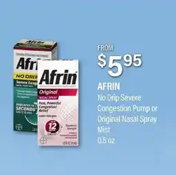 Commissary AFRIN No Drip Severe Congestion Pump or Original Nasal Spray Mist offer