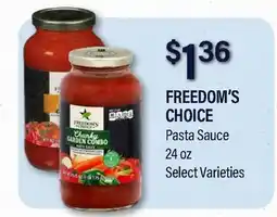 Commissary FREEDOM'S CHOICE Pasta Sauce offer
