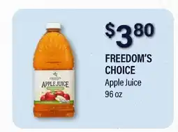 Commissary FREEDOM'S CHOICE Apple Juice offer