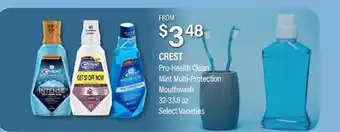Commissary CREST Pro-Health Clean Mint Multi-Protection Mouthwash offer