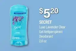 Commissary SECRET Luxe Lavender Clear Gel Antiperspirant Deodorant offer