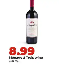 Hy-Vee Ménage á Trois wine offer