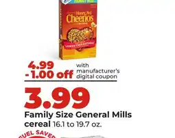 Hy-Vee Family Size General Mills cereal offer