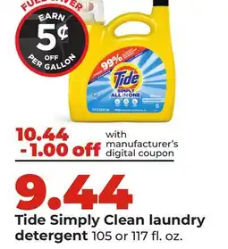 Hy-Vee Tide Simply Clean laundry detergent offer