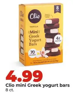 Hy-Vee Clio mini Greek yogurt bars offer