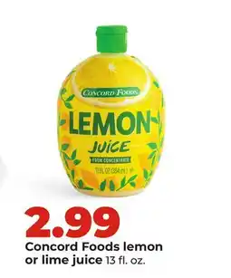 Hy-Vee Concord Foods lemon or lime juice offer