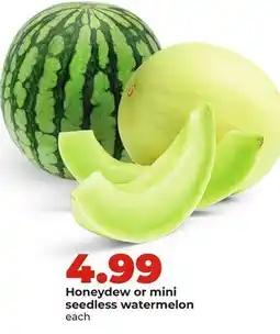 Hy-Vee Honeydew or mini seedless watermelon offer