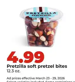 Hy-Vee Pretzilla soft pretzel bites offer
