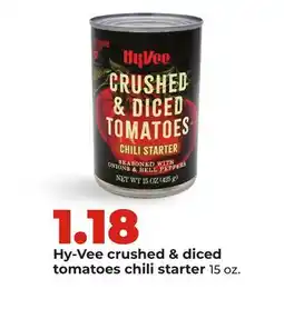 Hy-Vee Hy-Vee crushed & diced tomatoes chili starter offer