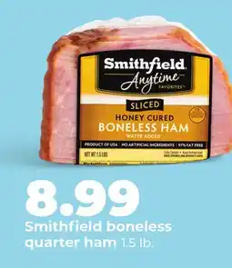 Hy-Vee Smithfield boneless quarter ham offer