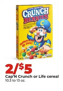 Hy-Vee Cap'N Crunch or Life cereal offer