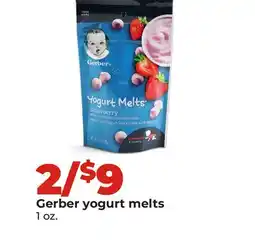Hy-Vee Gerber yogurt melts offer