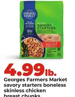 Hy-Vee Georges Farmers Market savory starters boneless skinless chicken breast chunks offer