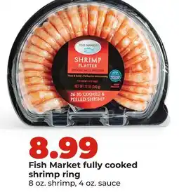 Hy-Vee Fish Market fully cooked shrimp ring offer