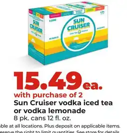 Hy-Vee Sun Cruiser vodka iced tea or vodka lemonade offer