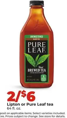 Hy-Vee Lipton or Pure Leaf tea offer