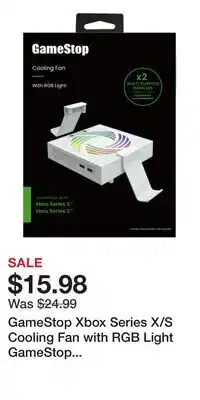 Game Stop GameStop Xbox Series X/S Cooling Fan with RGB Light GameStop Exclusive - White offer