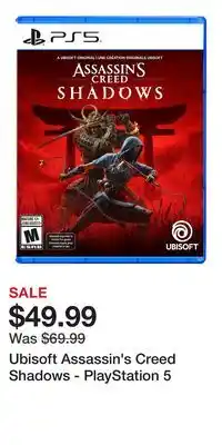 Game Stop Ubisoft Assassin's Creed Shadows - PlayStation 5 offer