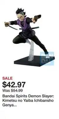 Game Stop Bandai Spirits Demon Slayer: Kimetsu no Yaiba Ichibansho Genya Shinazugawa 5.9-in Action Figure offer