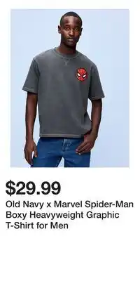 Old Navy Old Navy x Marvel Spider-Man Boxy Heavyweight Graphic T-Shirt for Men offer